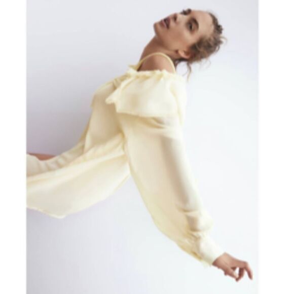 ZARA Limited Edition Flowing Cream Blouse - Picture 3 of 16